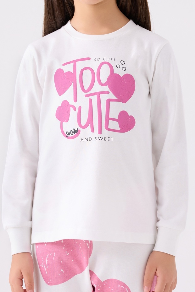 Devojčin set pidžama Single jersey Tkano - 2