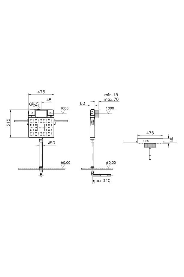 V8 768-1700-01 Gömme Rezervuar, Helataşları Için, 3/6 L - 2