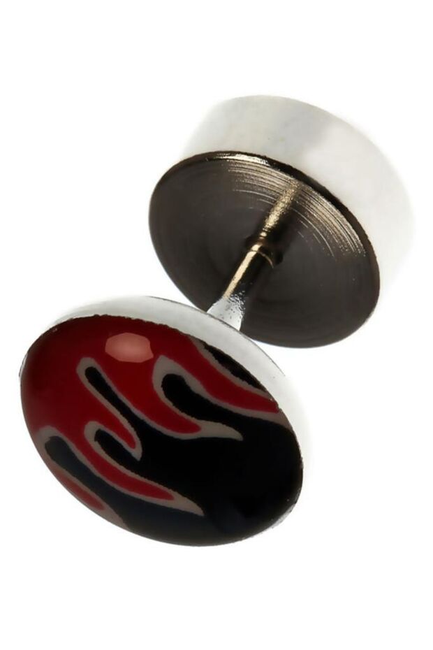 316 L Steel Flame Figure Screw Earrings