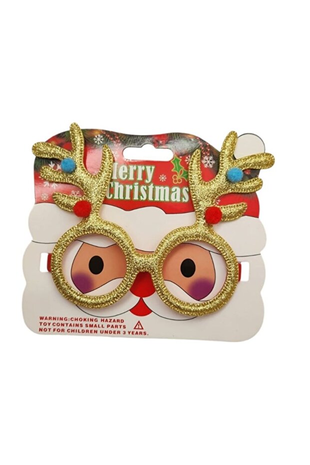 New Year's Party Dotted Deer Gold Glasses 1 Piece