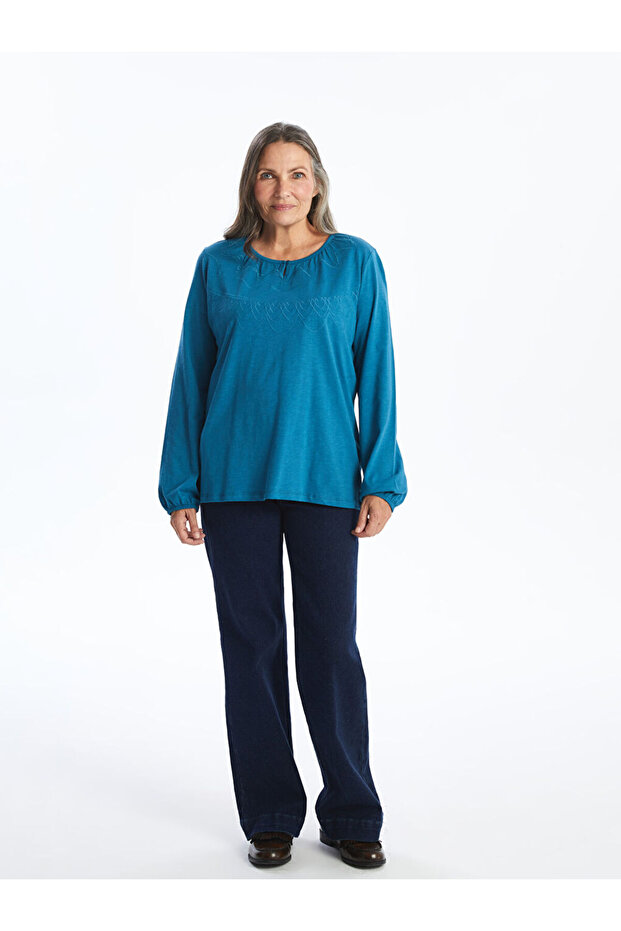 LCW Bisiklet Yaka Nakışlı Kadın Bluz - 2