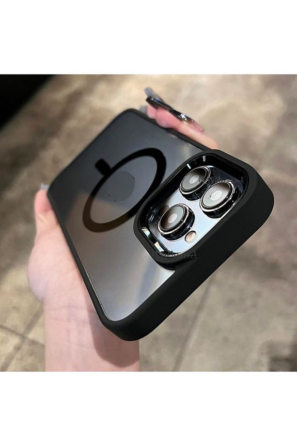 İphone 16 Pro Kılıf Krom Mika Magsafe Arkası Şeffaf Hassas Butonlu Mat Yumuşak Renkli Kenarlı - 6