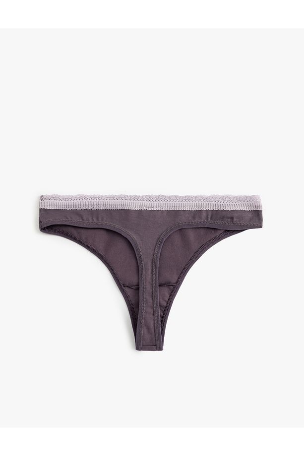 Pamuklu String Külot Dantelli Baskılı - 8
