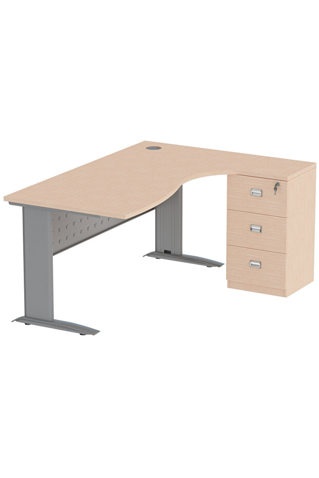Stazion 1612 Modern Office Workstation Oak
