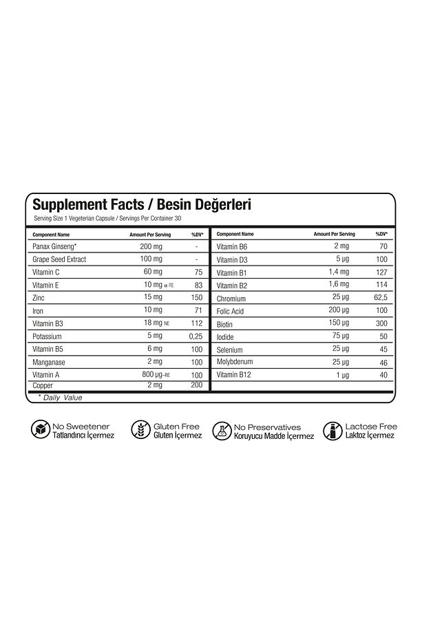 Multivitamin Bitkisel 30 Bitkisel Kapsül - 3