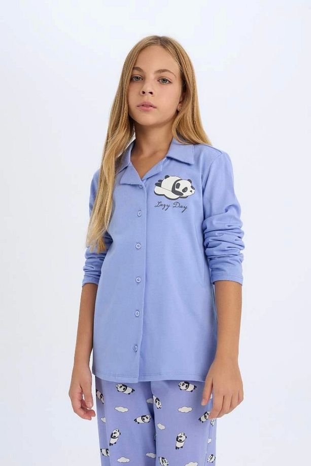 D2658 Regular Fit Baskılı Uzun Kollu Pijama Takımı - 3