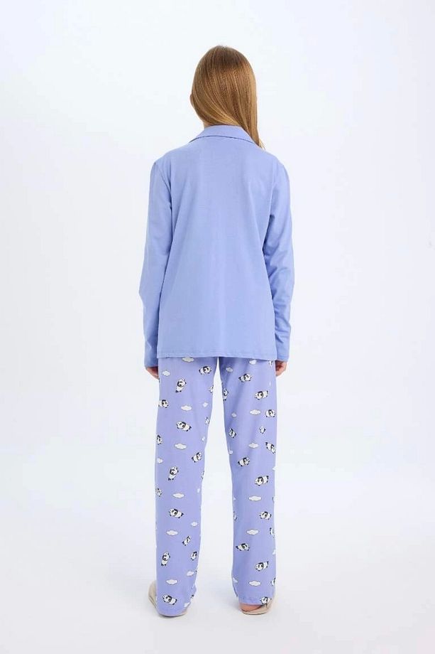 D2658 Regular Fit Baskılı Uzun Kollu Pijama Takımı - 5