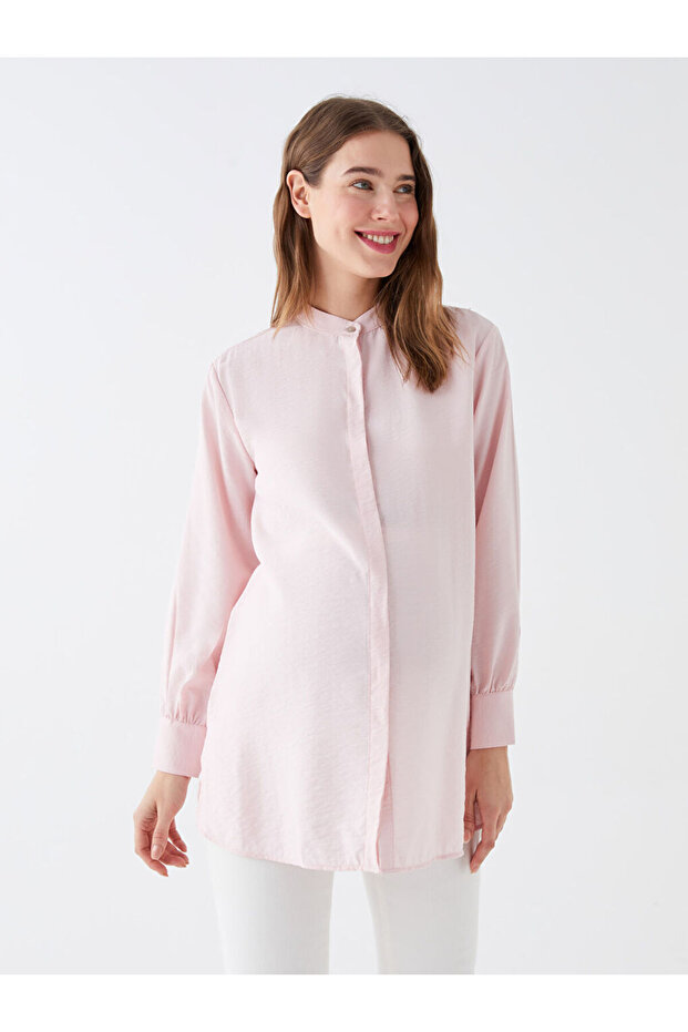 Pregnant Women's Collar Straight Long Sleeve Tunic