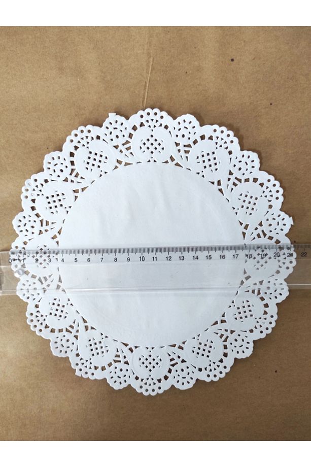 20 Adet 22 Cm Yuvarlak Dantel Kağıt Tabak Altlığı - 4