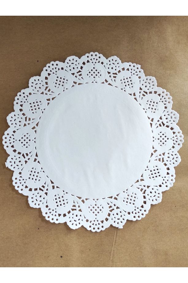 20 Adet 22 Cm Yuvarlak Dantel Kağıt Tabak Altlığı - 3