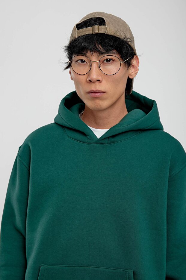 Зелений капюшон Basic Шардон Світшот - 1