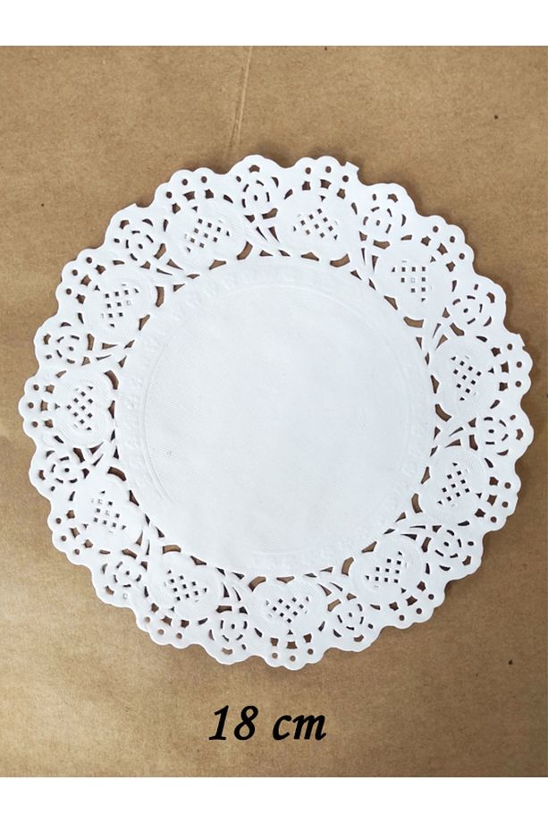 20 Adet 18 Cm Yuvarlak Dantel Kağıt Tabak Altlığı - 2