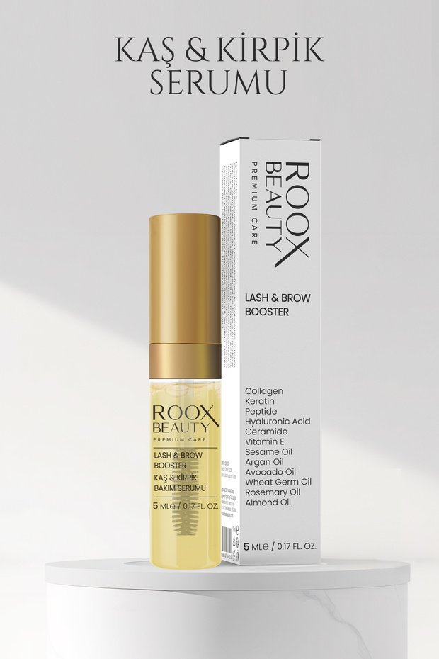 Eyebrow Eyelash Serum Containing Collagen Keratin Peptide Hyaluronic Acid Ceramide Vitamin E and 7 Different Oils