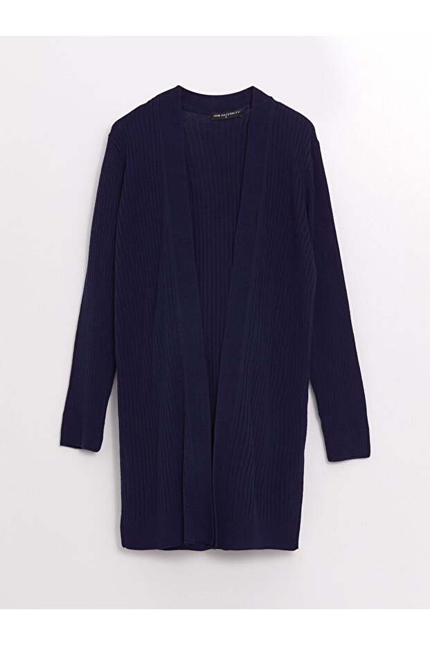 Şal Yaka Düz Uzun Kollu Hamile Triko Hırka - 7