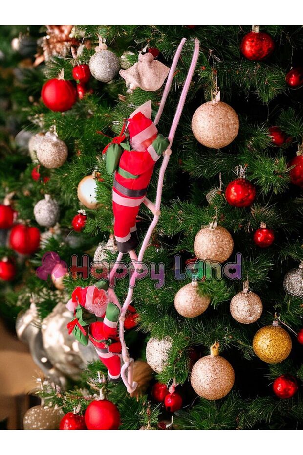 Happland Christmas Decoration Santa Claus Climbing the Stairs 57 cm New Year Ornament Happy2025-1C