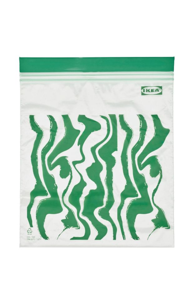 Istad 2,5 Lt 25x24 Cm Yeşil Desen 20 Adet Kilitli Buzdolabı Poşeti Saklama Torbası - 1