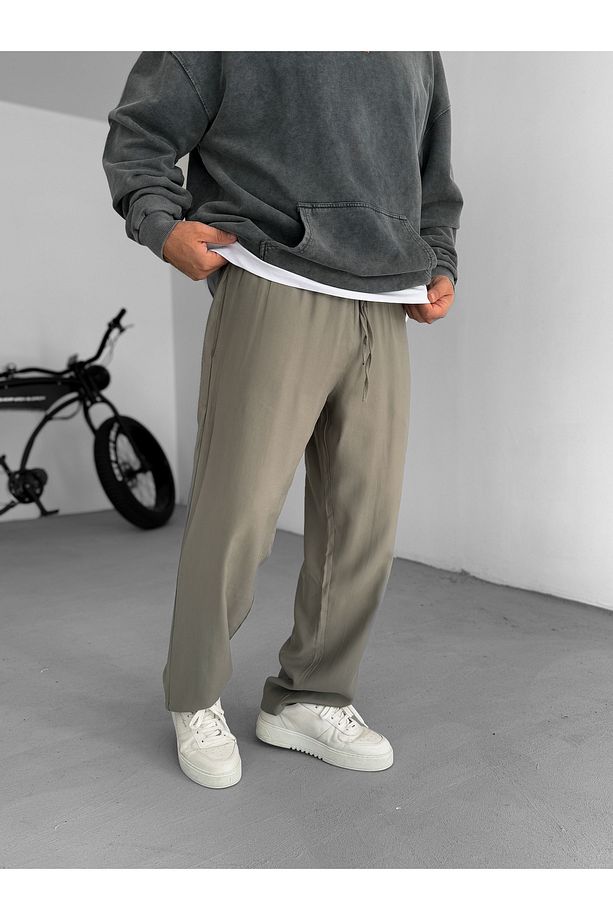 Haki Duble Kumaş Baggy Pantolon KE-7000 - 4