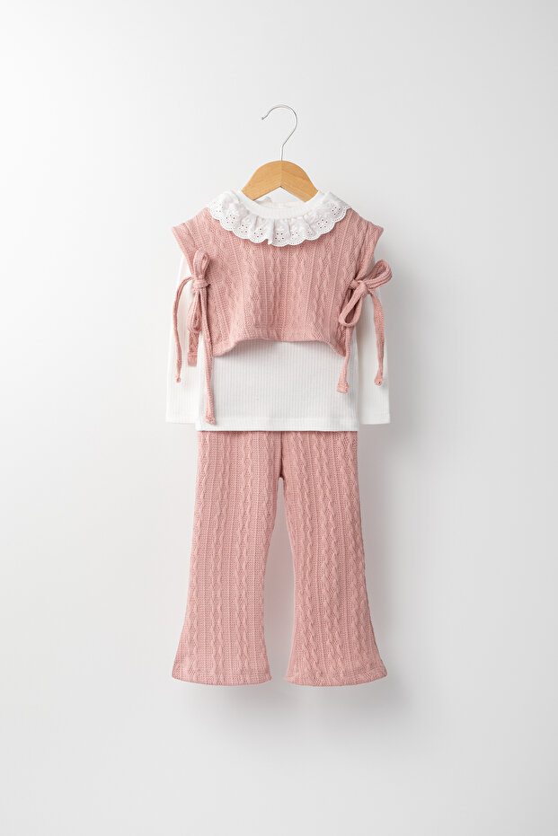 Nancy Scalloped Collar Spanish Leg Knitwear Triple Set