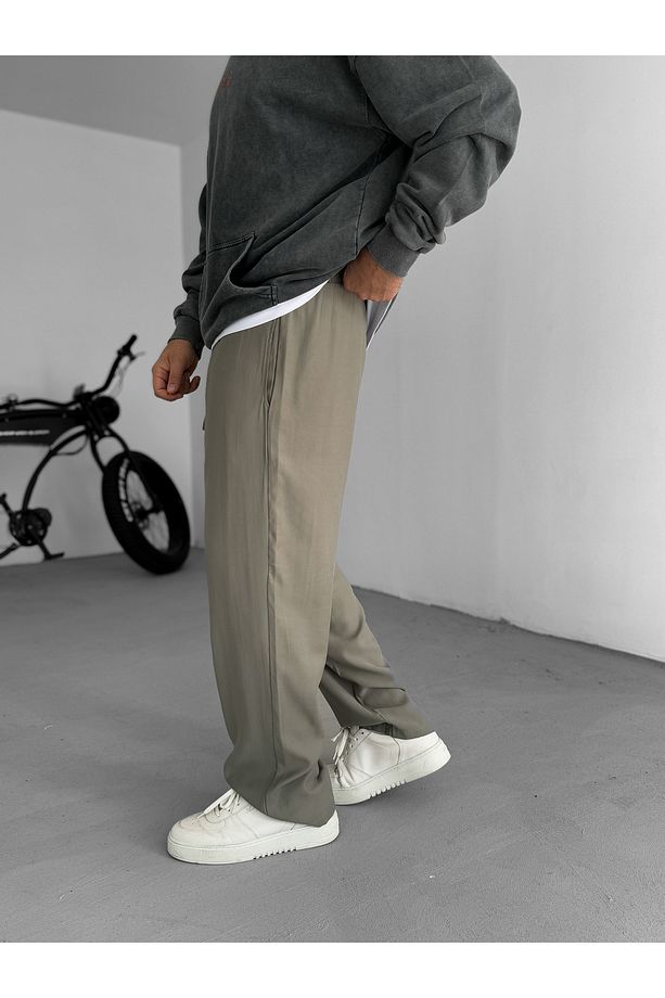 Haki Duble Kumaş Baggy Pantolon KE-7000 - 5