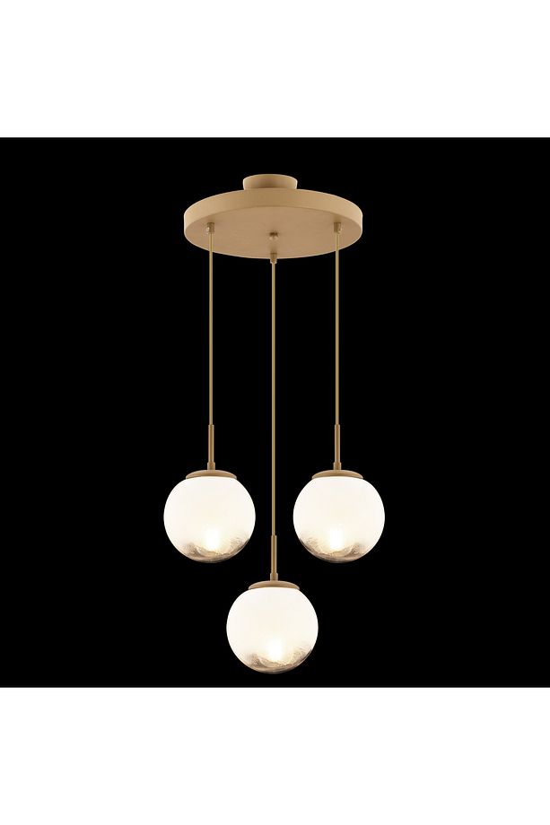 Mirsad 3Lü Yuvarlak Eskitme Tekli Retro Modern Sarkıt Avize - 4