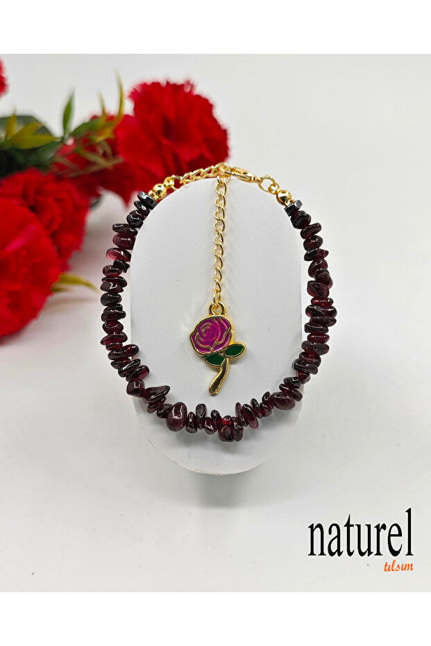 Garnet - Lal Broken Natural Stone Lady Bracelet