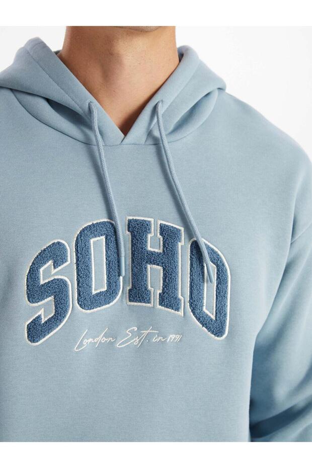 LCW Casual Uzun Kollu Nakışlı Erkek Hoodie (W4) - 6