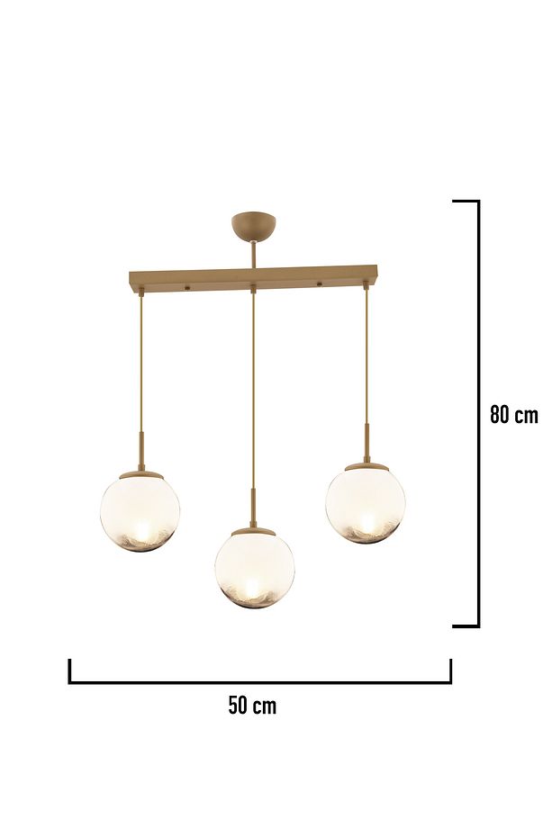 Mirsad 3Lü Sıralı Eskitme Tekli Retro Modern Sarkıt Avize - 3