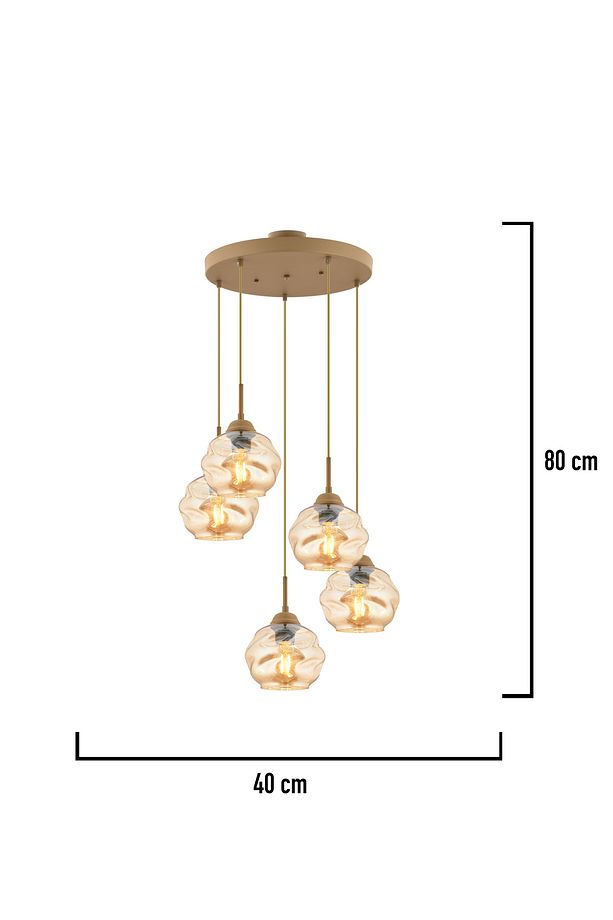 Darko 5Li Yuvarlak Eskitme Modern Sarkıt Oturma Odası Salon Sarkıt Avize - 6