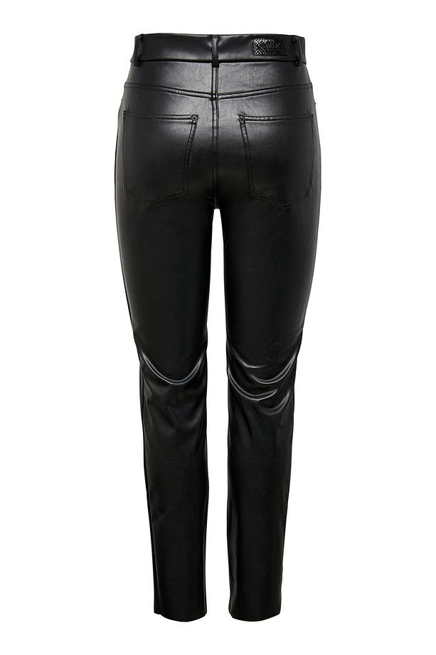Onlemily Regular Fit Yüksek Bel Düz Paça Deri Pantolon  PANTOLON 15209293 - 6