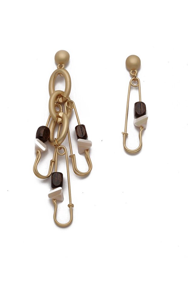 أقراط خرز ذهبية غير لامعة - 2