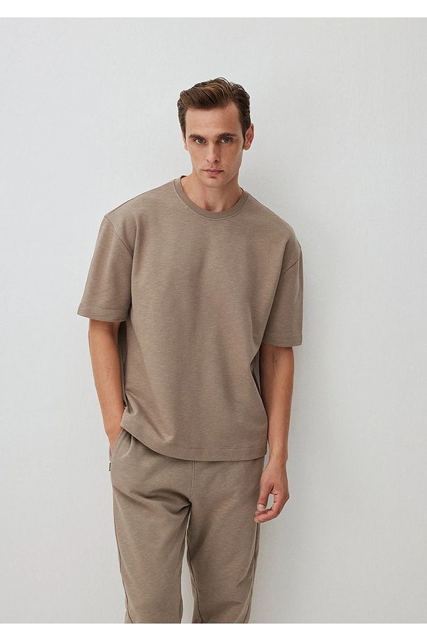 Antrasit Basic Tişört Boxy Fit 0612310-70092 - 1