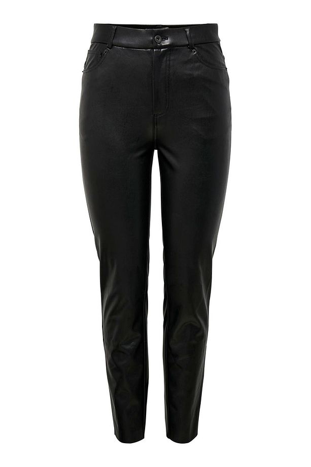 Onlemily Regular Fit Yüksek Bel Düz Paça Deri Pantolon  PANTOLON 15209293 - 5