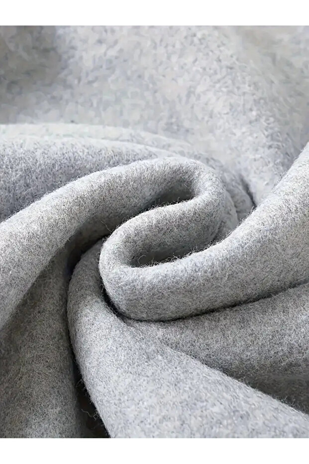 Printed Oversize Crew Neck Gray Sweatshirt - 3