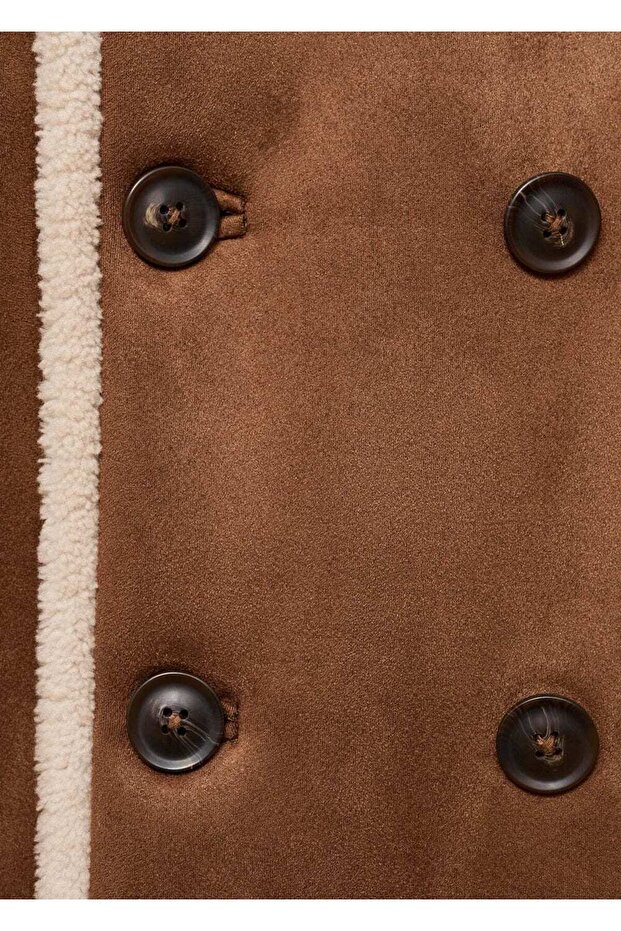 Kürklü süet görünümlü ceket - 7