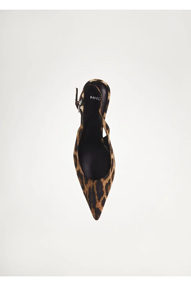 Leopar desenli topuklu ayakkabı - 4