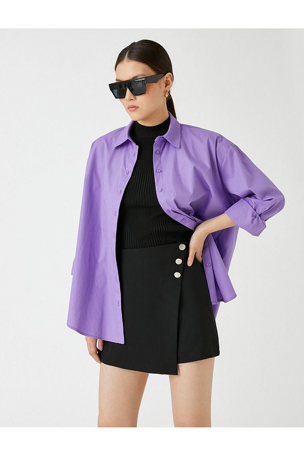 Oversize Basic Gömlek Pamuklu - 2