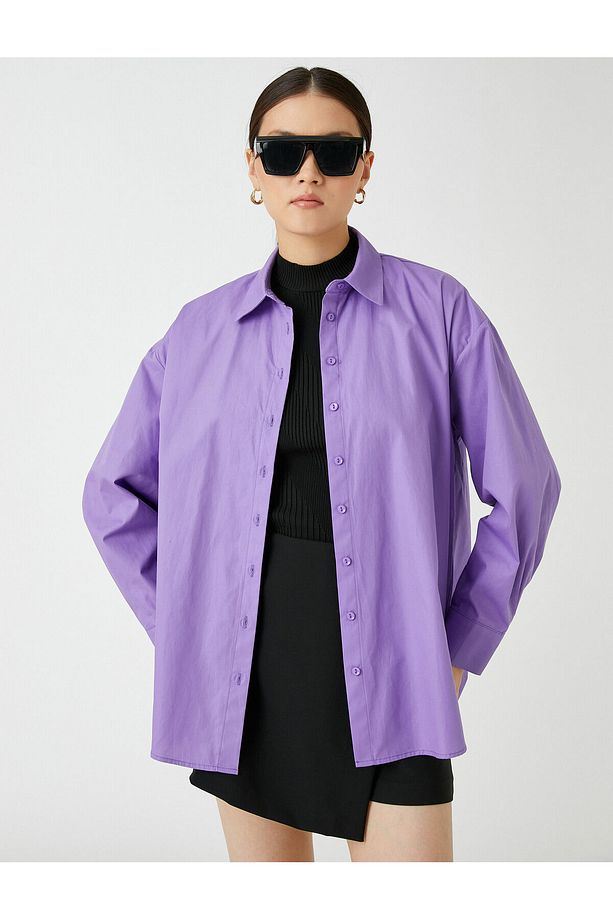 Oversize Basic Gömlek Pamuklu - 3