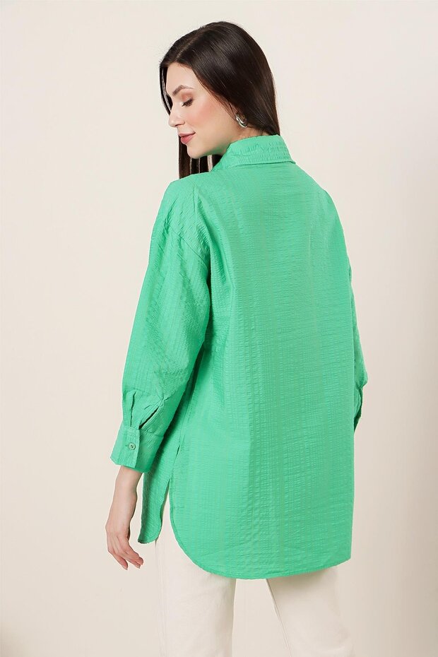 Gofre Oversize Gömlek - 5