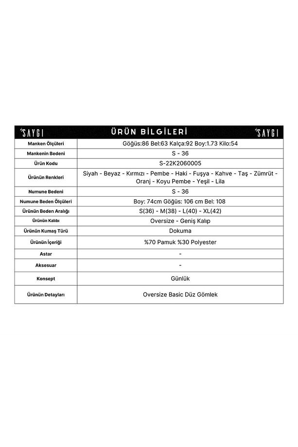 Oversize Uzun Basic Gömlek - 2