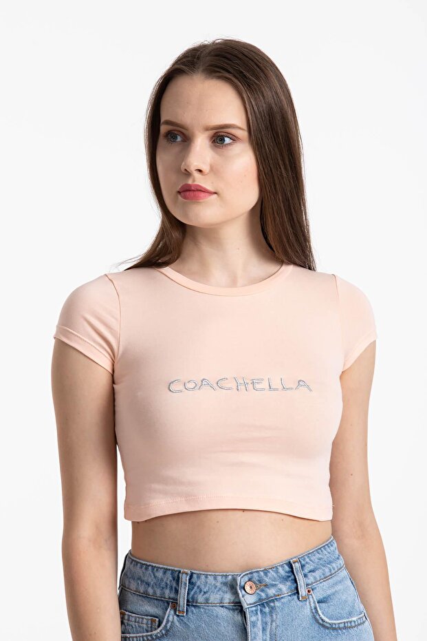 Coachella Basic Crop Powder Pink - 1