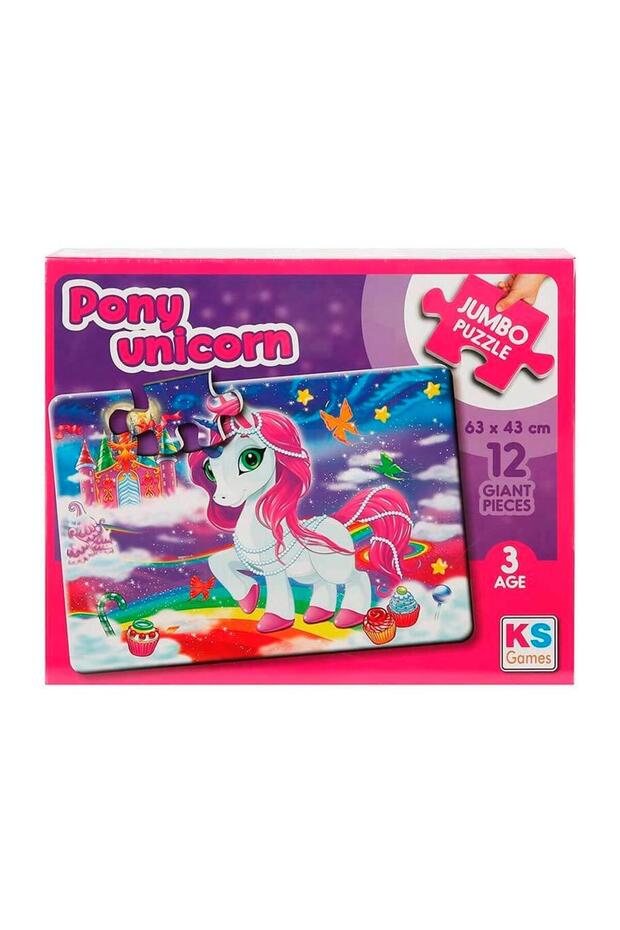 Pony Unicorn Jumbo Puzzle 3 Yaş Çocuk Puzzle - 1