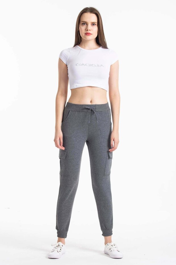 Gray Cargo Pocket Sweatpants - 3