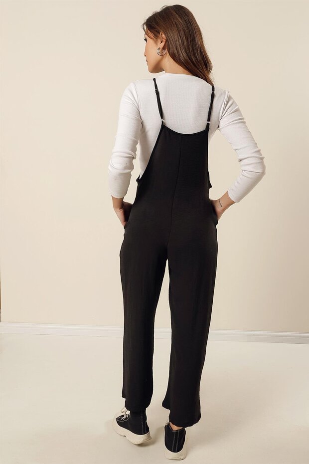 Strap Side Pocket Ayrobin Gardener Jumpsuit - 4