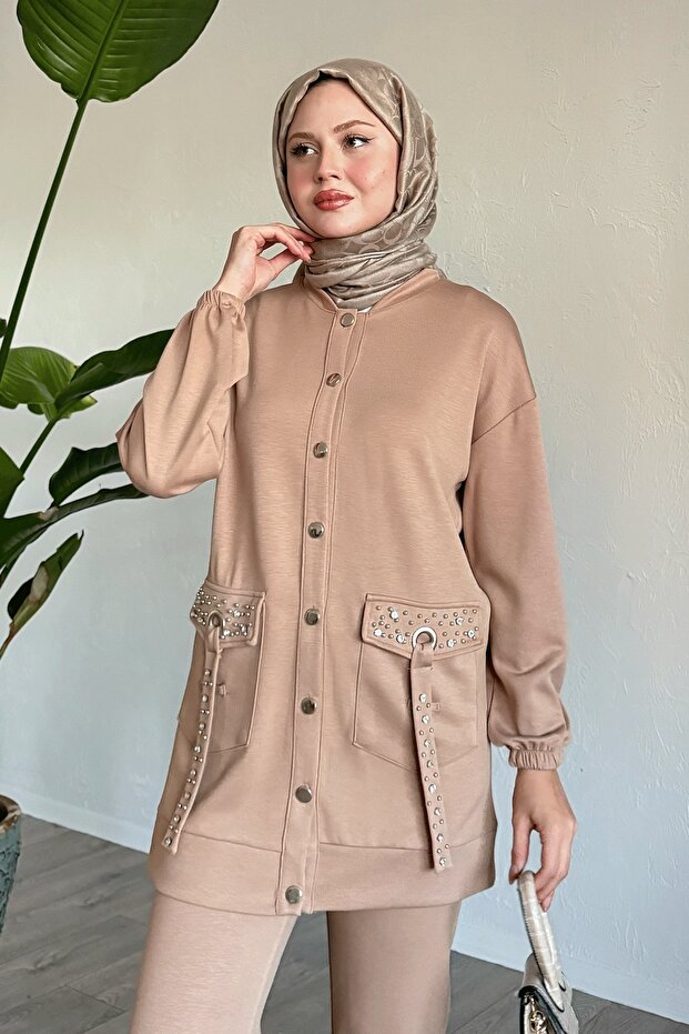 طقم قطعتين من حجر الجمل - جيوب - 3