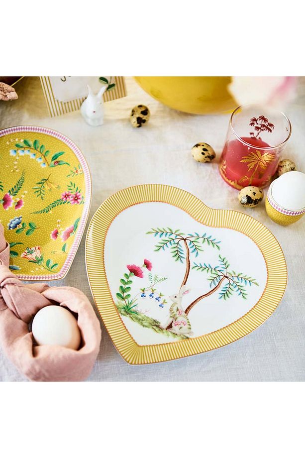 La Majorelle Sarı Porselen Kalpli Tabak Seti 21,5 Cm - 2