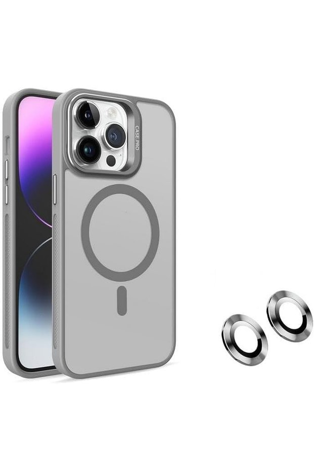 Apple iPhone 16 Pro Max Compatible Case with Stand Matte Magsafe Metal Key Camera Lens Gift Nevada Case