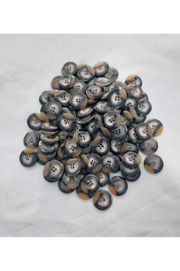 Marble Patterned 3.5 cm Diameter Polyester Button 10 Pieces. - 1