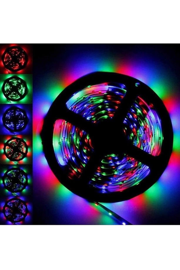 Rgb Şerit Led 15 Metre Yapışkanlı Iç Mekan Rulo Işıklı Şerit Led Trafosuz-kumanda Hariç - 1