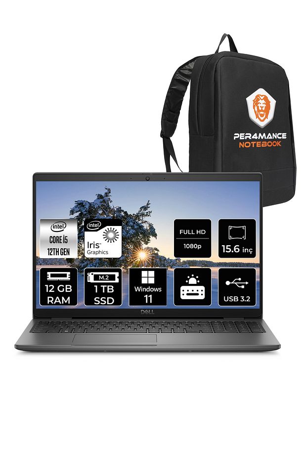 Latitude 3540 Intel Core i5 1235U 12GB 1TB SSD 15.6" FHD W11P & PER4 Çanta - 1