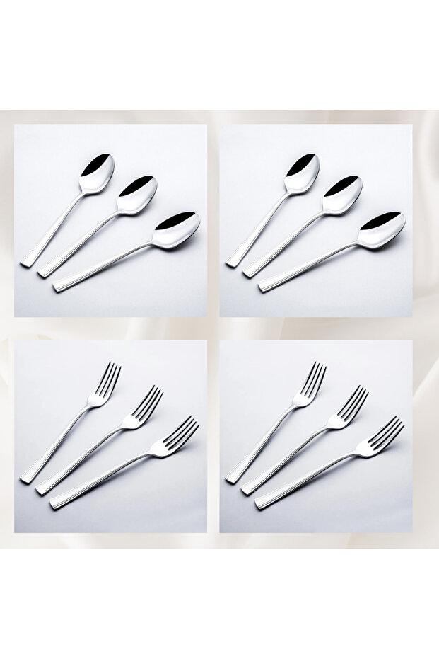 katre 12 parça set (6 adet yemek kaşığı+6 adet yemek çatalı ) - 1